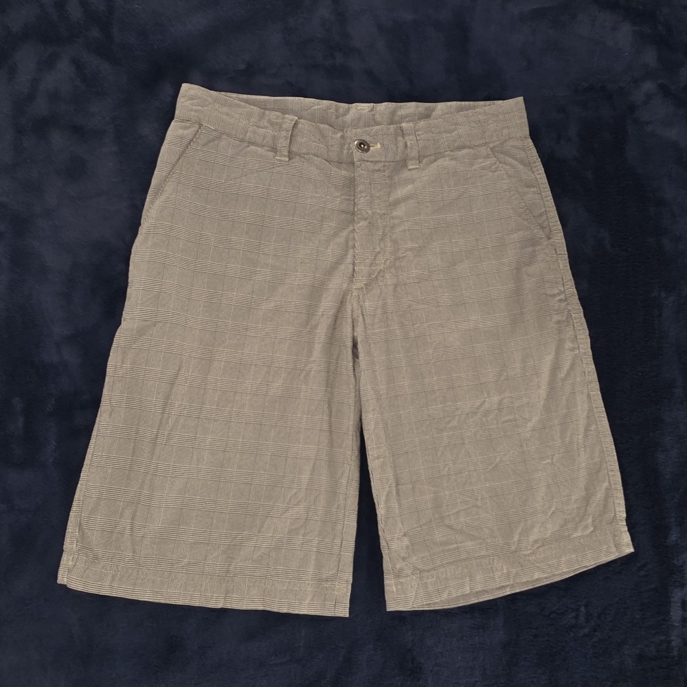 Patagonia Shorts Mens 31 Gray Glen Plaid Stretch Casual Chino Zip Fly‎ Nylon